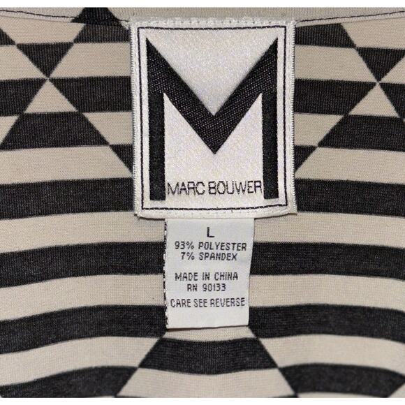 Marc Bouwer Women's Cold Shoulder Top Batwing Sleeves Navy & Tan Stripes EUC - Picture 7 of 7